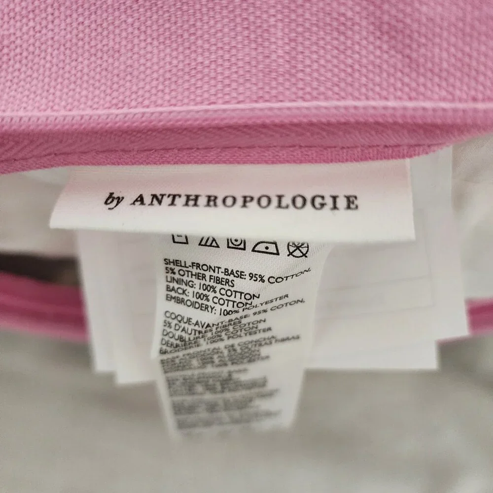 Anthropologie Ace Embroidered Needlepoint Throw Pillow Hearts Valentines NWT
